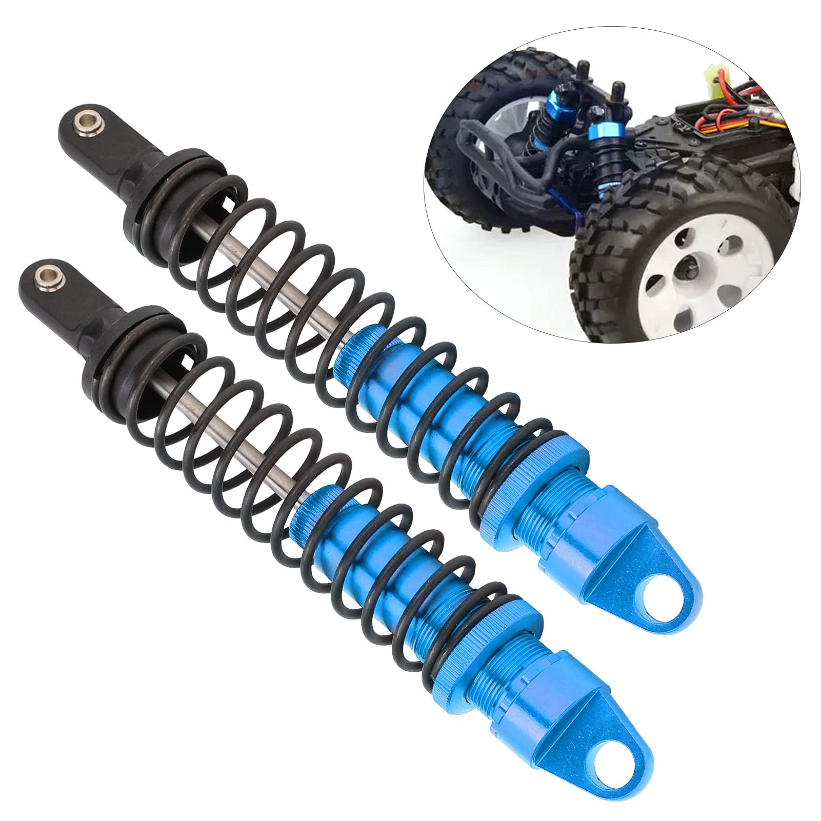 Amortiguador de aluminio RC de 195mm, 2 uds., para coches todoterreno de gasolina HSP 94050 1/5 RC (Azul)