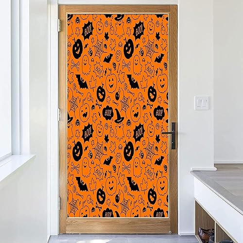 Miniatura 3 de Película de ventana 3D de Halloween, patrón de estilo de Halloween, para puerta de cristal, baño, sala de estar, 17.7 pulgadas de ancho x 23.6