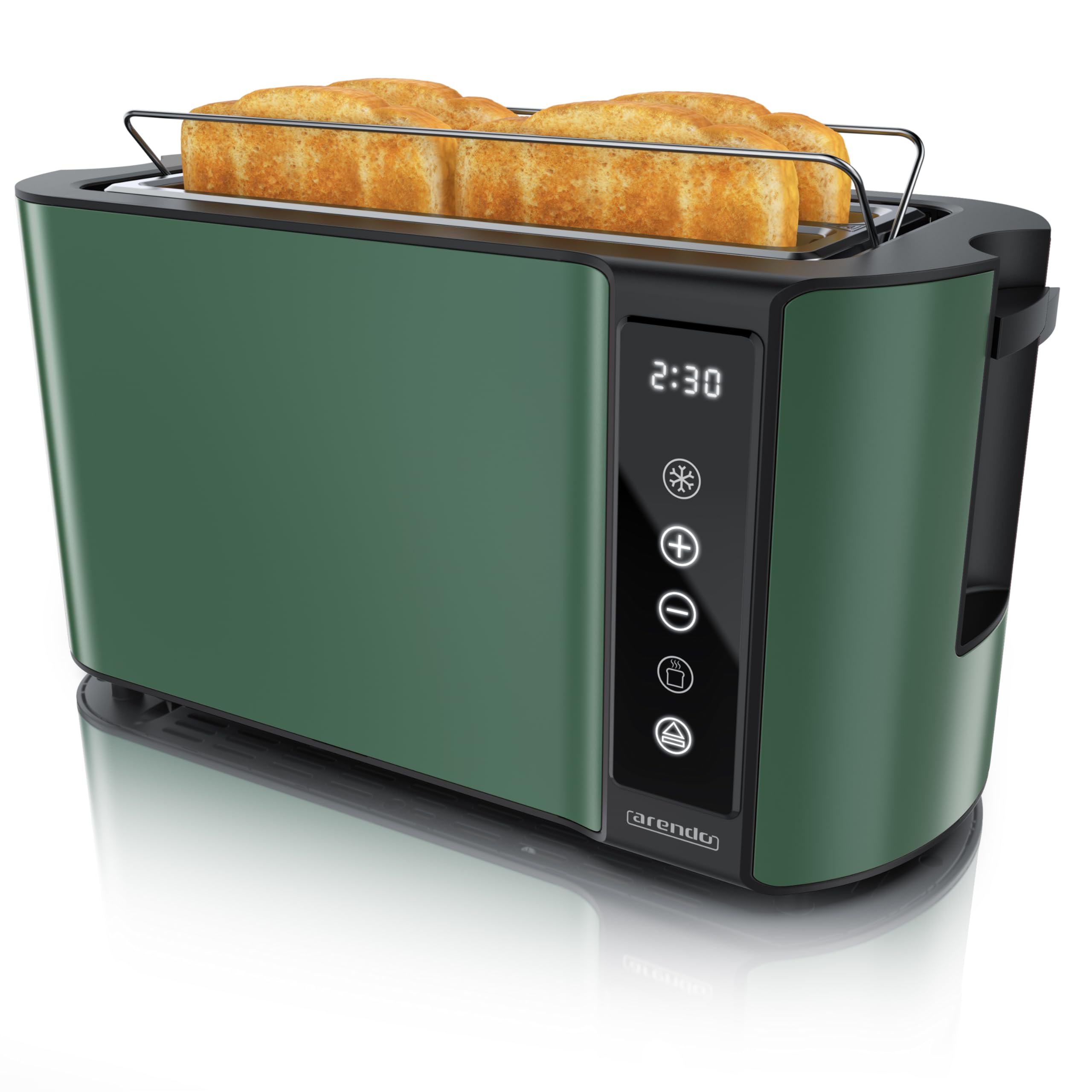 Arendo - Edelstahl Toaster Langschlitz 4 Scheiben Touchdisplay