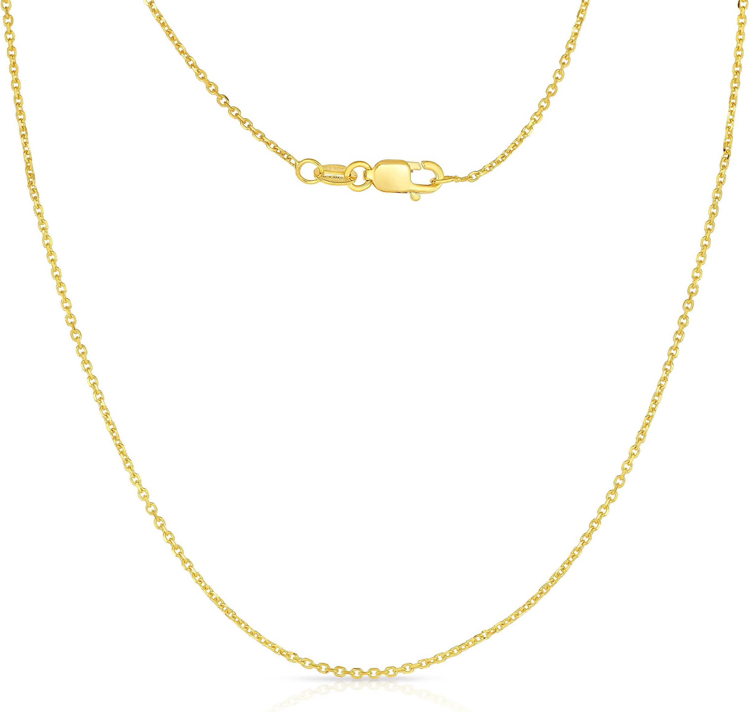 Floreo 10k Fine Gold 1.1mm Cable Chain Necklace for Pendan