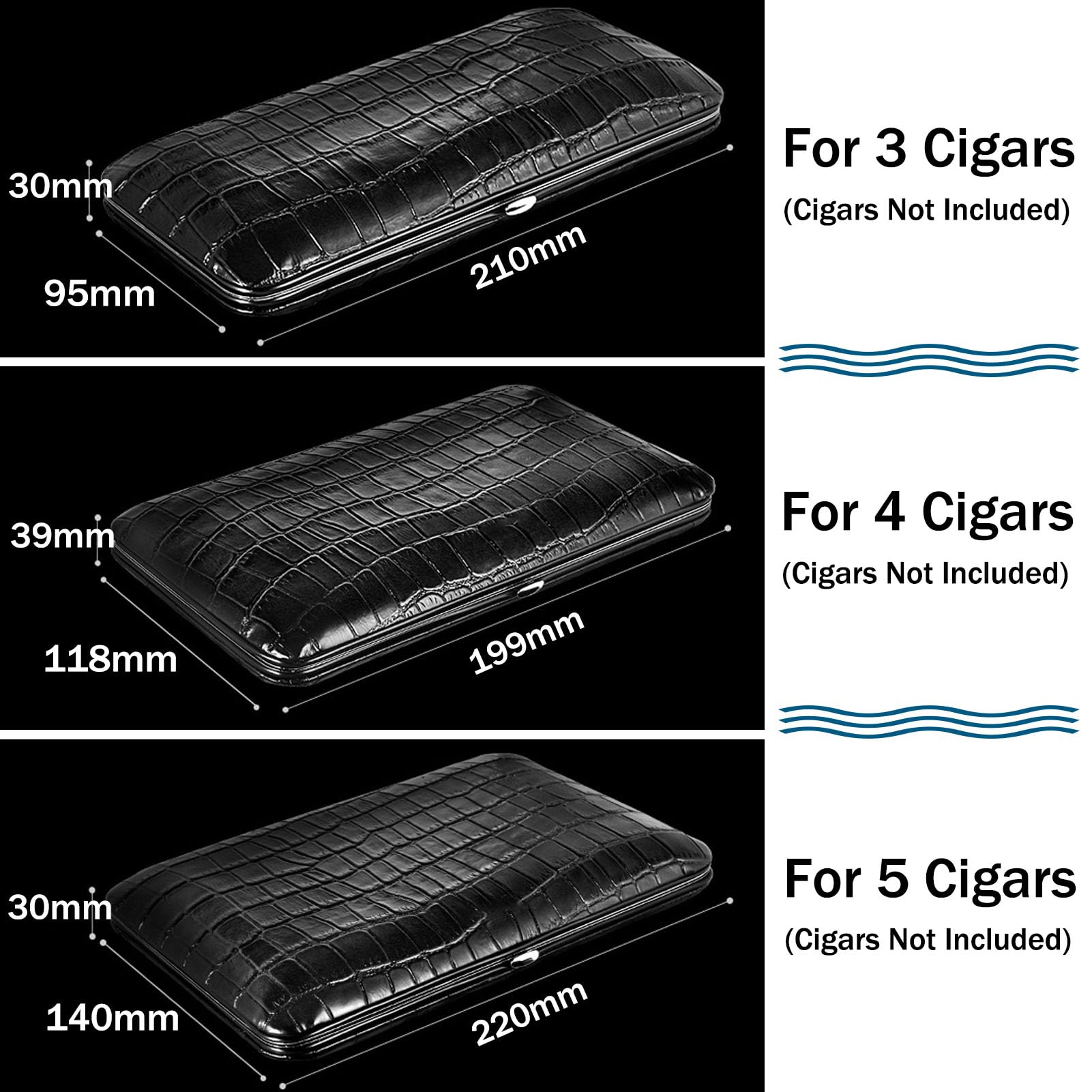 Portasigari in Pelle Portatile da Viaggio Porta Sigaro per 3/4/5 Sigari per Uomo, Compleanno, Anniversario, Regalo, per I Viaggi E L'uso QuotidianoWhite,for 5 Cigars