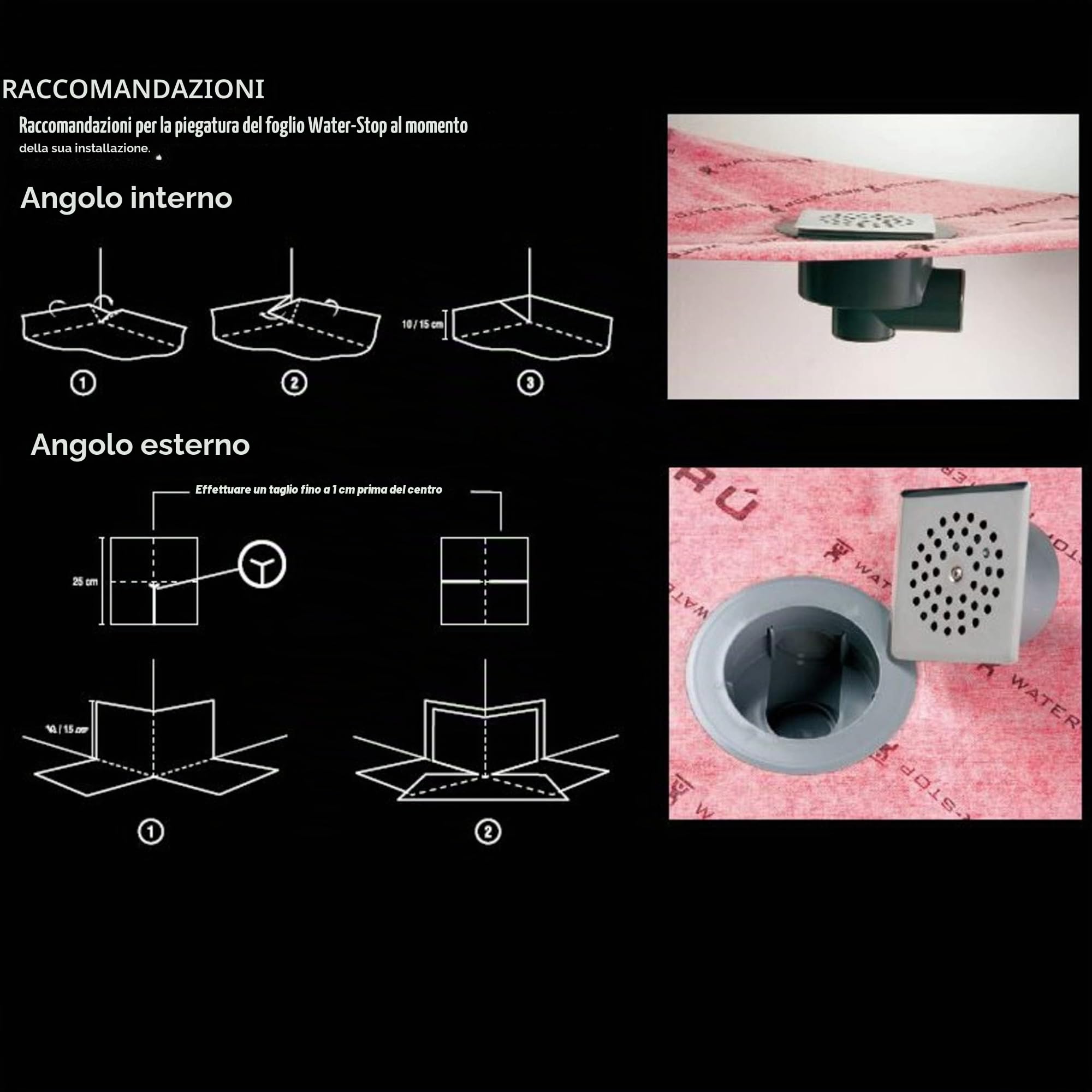 Kit impermeabilizzazione piatto doccia Bricoloco. Telo impermeabile per doccia in muratura con scarico adesivo. Griglia inox e telo tecnico da 150x200 cm. Soluzione completa di impermeabilizzazione