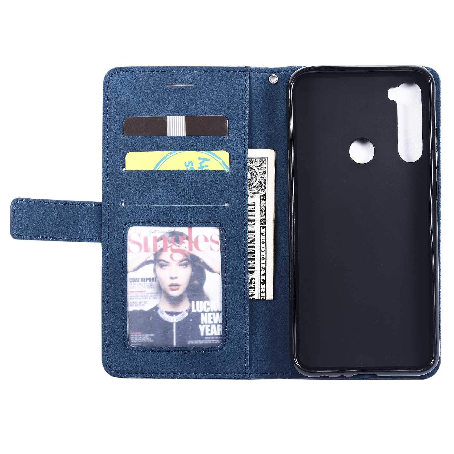Produktbild von Handyhülle Für Xiaomi Redmi Note 8 – PU Leder Klapphülle Mit Kartenfach, Magnetverschluss, Braun
