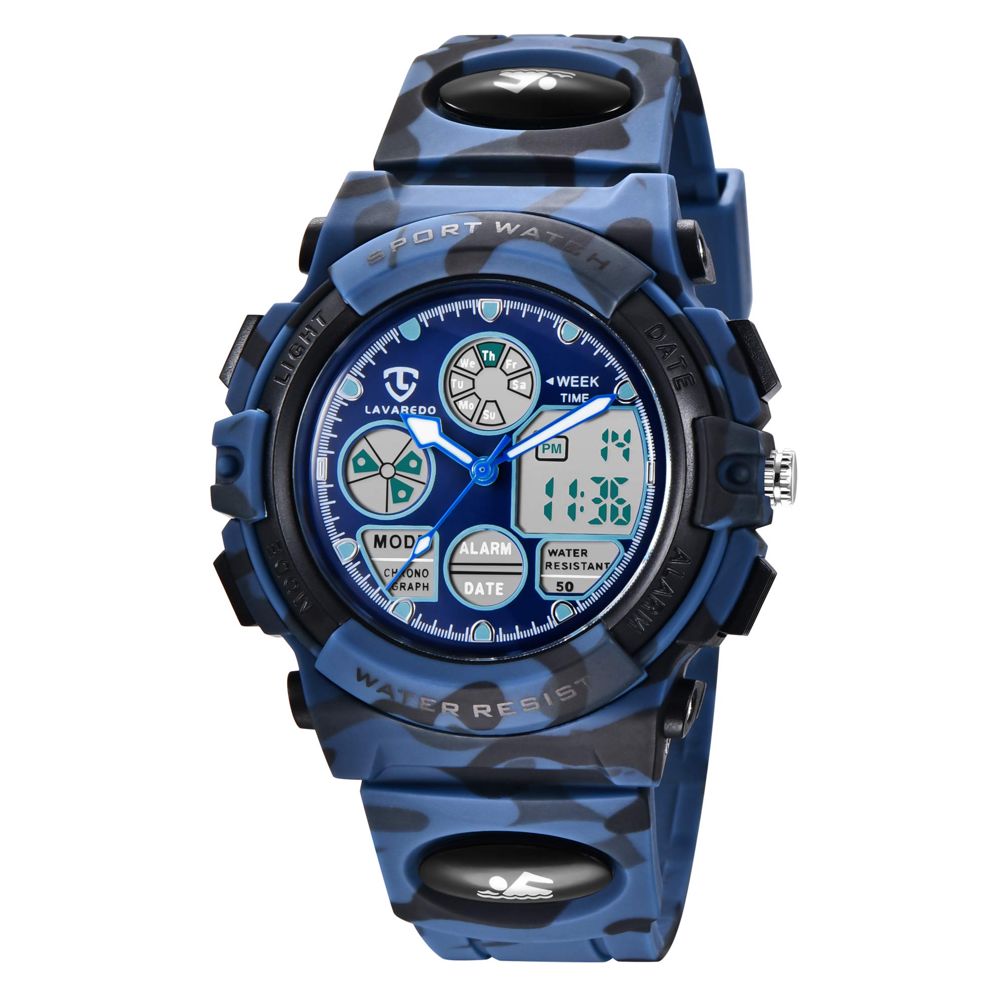 aswan watchReloj Deportivos para Niños y Niña Resistente al Agua Digital Analógico Militares Impermeable Relojes Niño