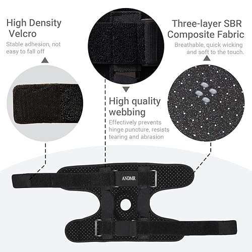 Miniatura 6 de Rodillera con estabilizadores extraíbles con bisagras de doble cara y almohadillas de gel para rótula, dolor de rodilla de desgarro de menisco,
