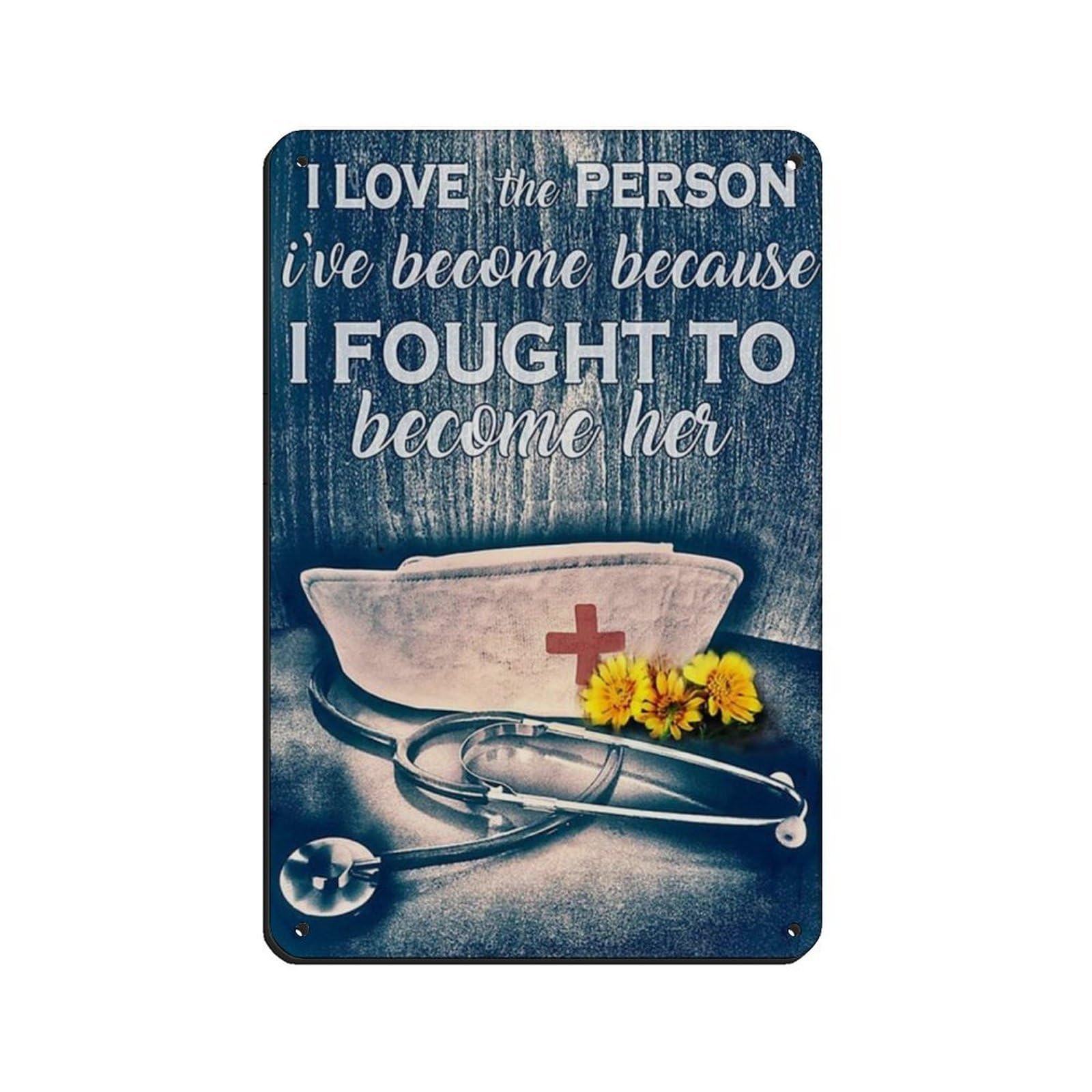 Nurse Poster, Proud Nurse Retro Poster Metal Tin Sign Chic Art Retro Iron Painting Bar People Cave Cafe Family Garage Poster Wall Decoration 8x12inch(20x30cm)