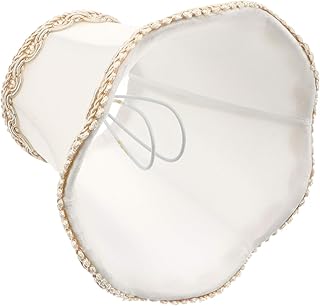 LALAFINA Small Lamp Shade 1pc Bell Lamp Shade Cloth Lamp Shade European Style Fabric Lampshade Burlap Clip On Chandelier Lamp Shade for Home Hotel Bedroom, White Lamp Cover