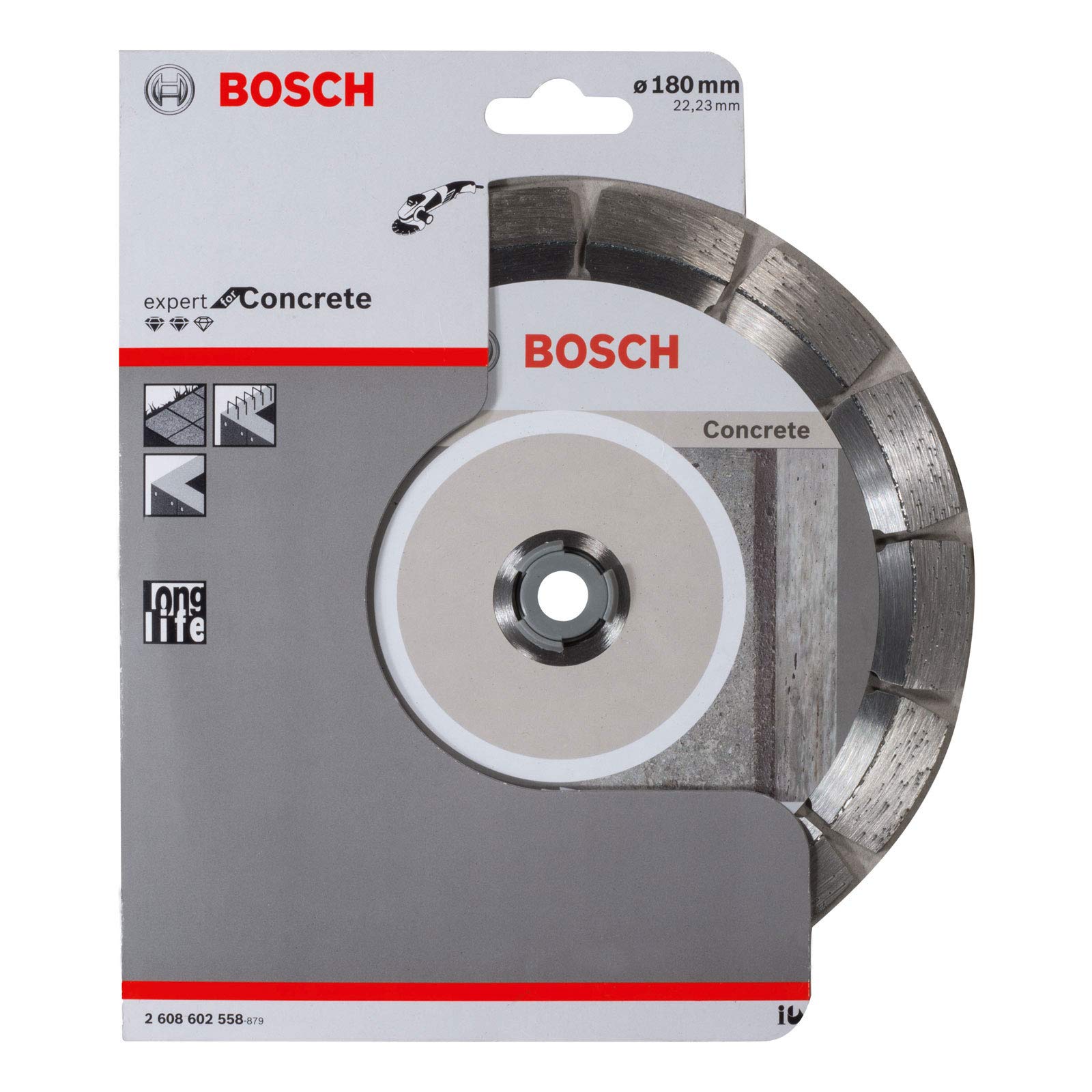 Bosch Accessories 2608602556 Disque à tronçonner diamanté expert for concrete 125 x 22,23 x 2,2 x 12 mm Gris