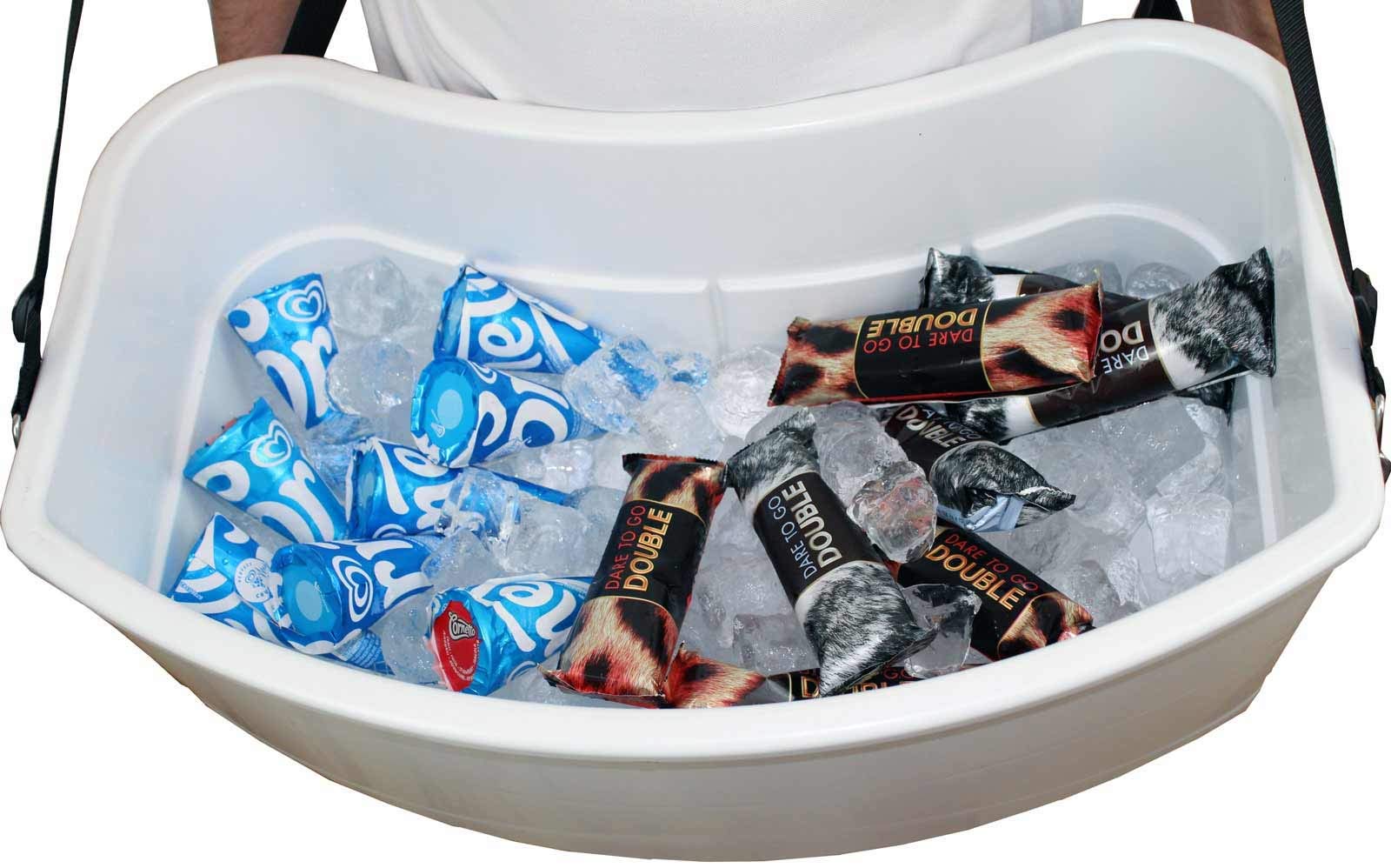 Negozio di pance di ghiaccio isolato da 31 litri per la vendita di ghiaccio Cannoli vendita negozio addominale