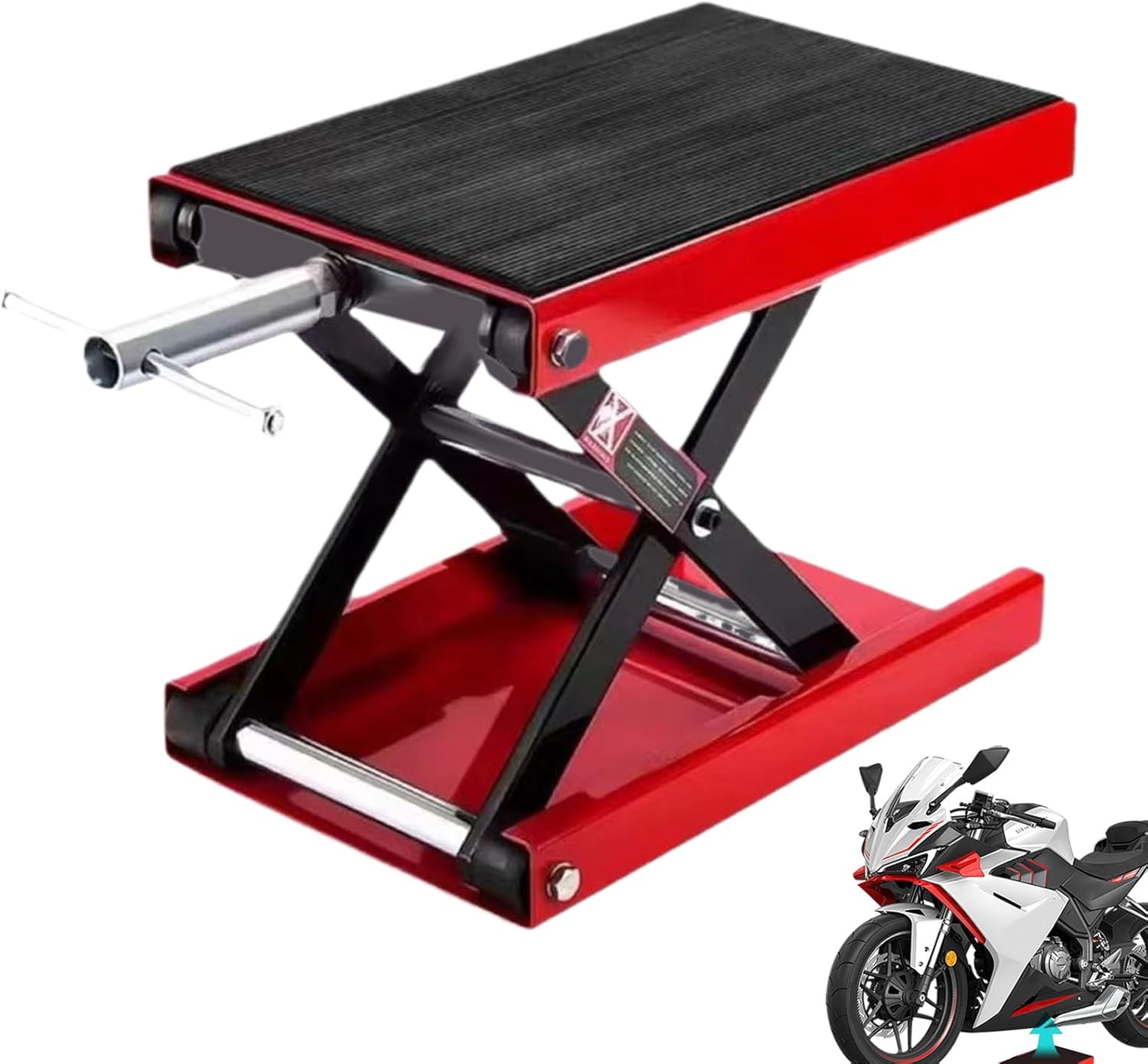 Motorcycle Lift Stand, Hydraulic Jack Tool, 500Kg Capacity Lift with Anti-Slip, Maintenance Equipment, Motorcycle Repair with Compact Design, Workshop Gear for Undercarriage and Garage