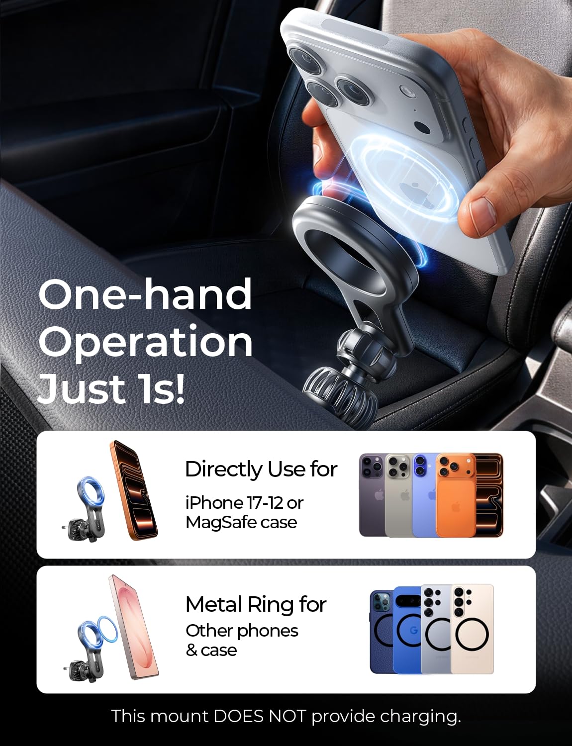 LISEN for MagSafe Car Mount for iPhone 18 Pro Max, Magnetic Phone Holder for Car Vent Phone Mount, Magnetic Car Phone Mount for, Air Vent Car Phone Holder Gifts for iPhone 18 Pro Max Car Holder 17 16 — Amazon image 3