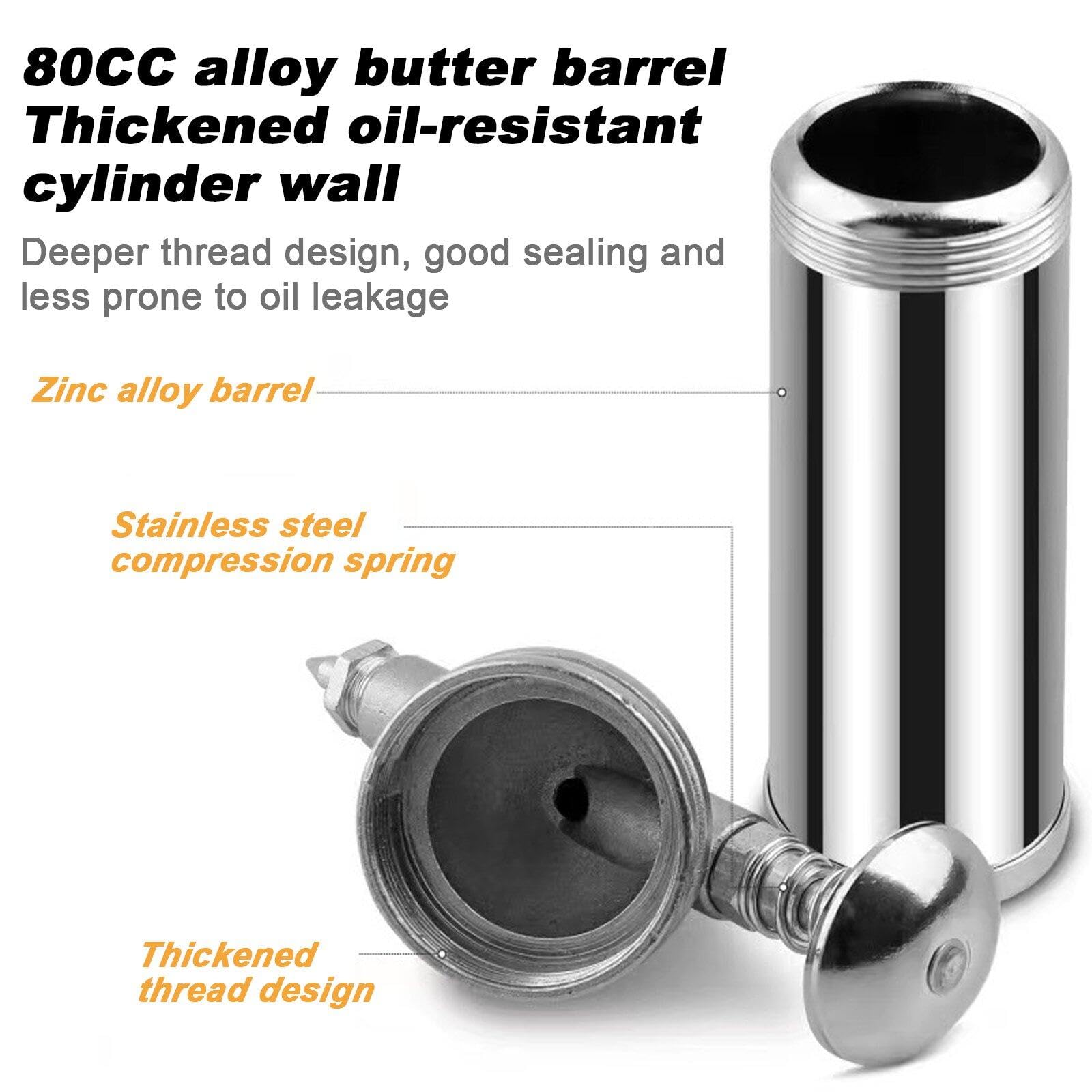 Danlai Mini Pistolet À Graisse Portatif De Capacité De 80cc, Huileur À Haute Pression Portatif Avec La Buse D'aiguille 1000psi, Petit Injecteur De Pistolet À Graisse De Vélo