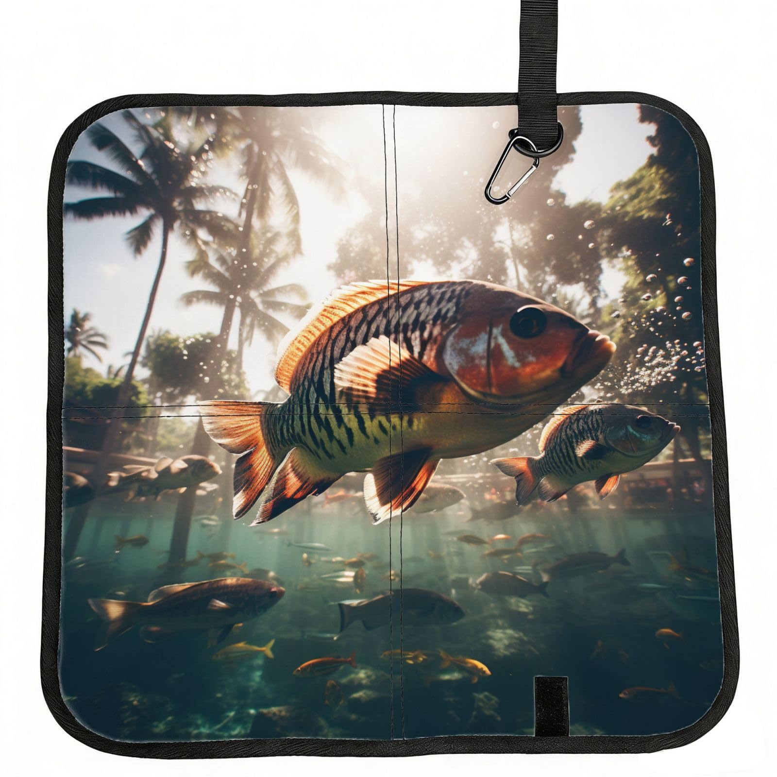YGLHBDPBF Ocean Tropical Fish Print Camping seat cushion,Foldable Sitting Pads,Save Backpack Space for Hiking