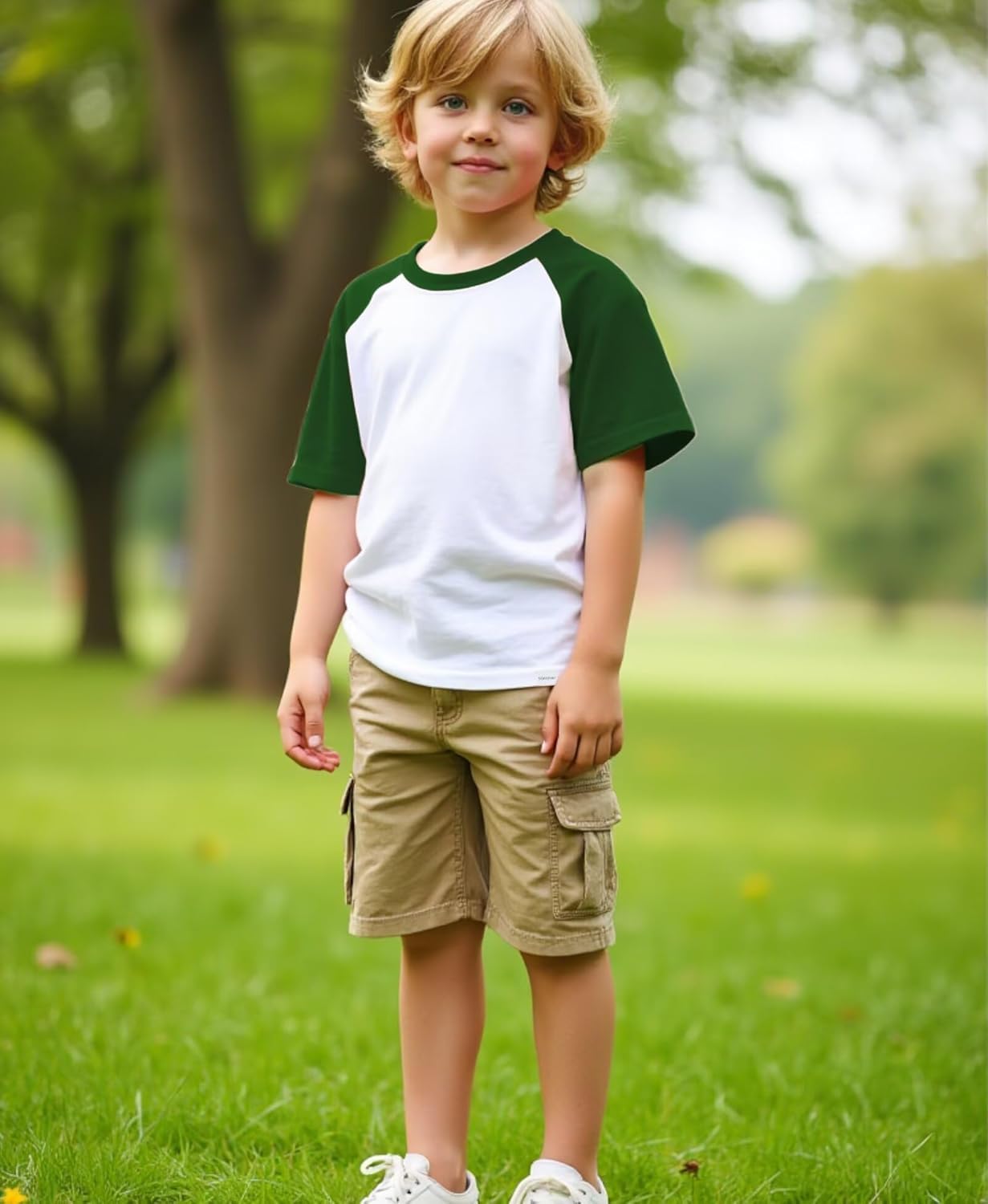Boys Tshirt Raglan Short Sleeve Shirt Cotton Blend Basic Tees Breathable Baseball T-Shirts Light Weight - Image 3