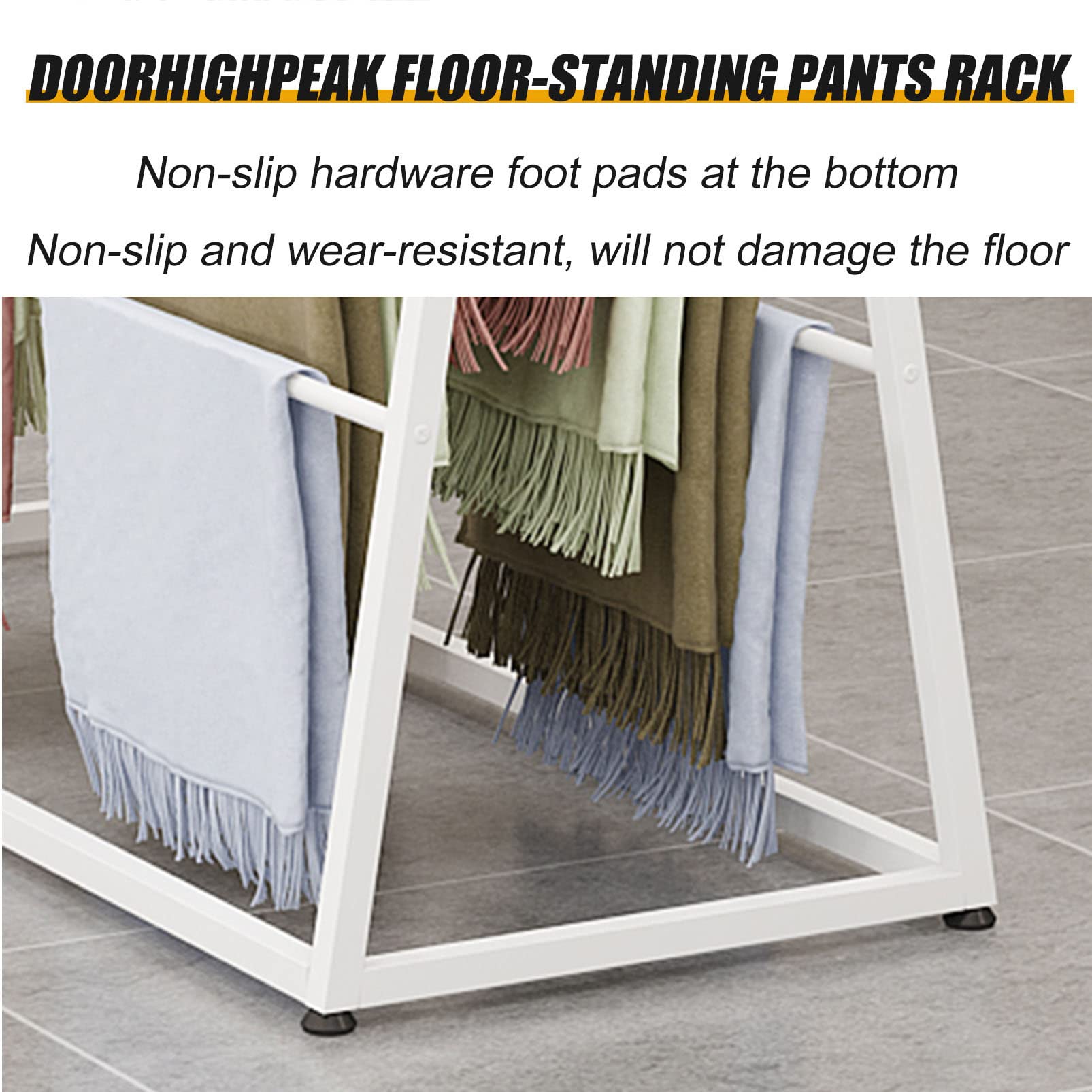Schalhalter, Bodenständer für Schrankaufbewahrung, Metallrohrregal, Hosenbügel, für Einzelhandel, Decken-Organizer