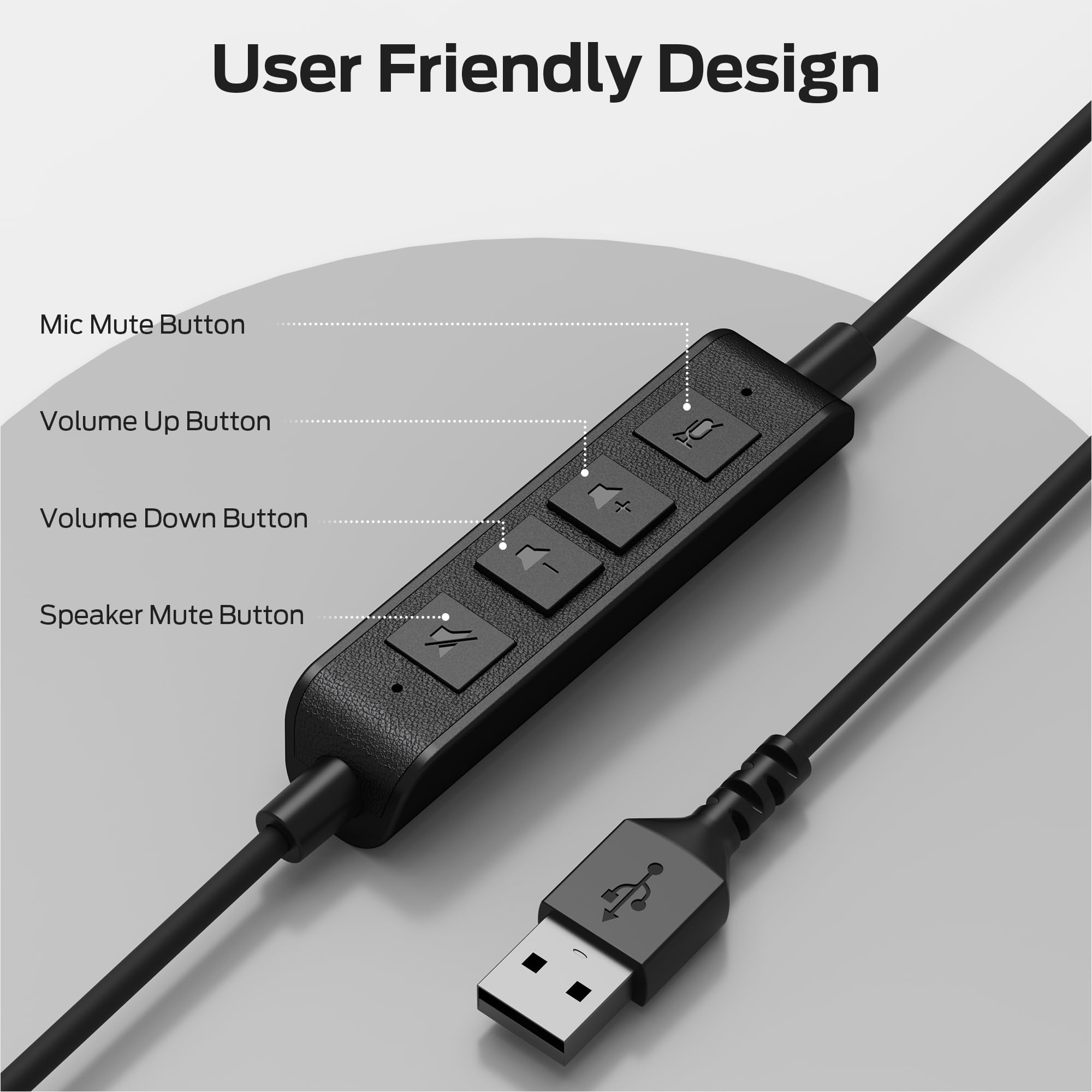 Monster Voicelink 100 - Auriculares con cable para PC/portátil, auriculares con cable con micrófono con cancelación de ruido, conexión USB Plug and Play, control de llamadas, uso de auriculares de