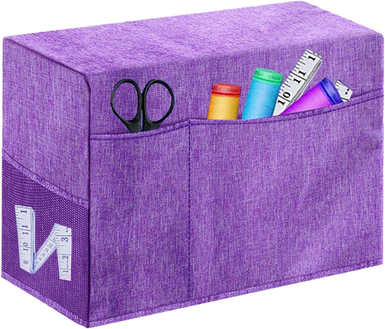 Sewing Machine Cover Protective Quilted Dust Cover with Storage Pockets Compatible with Most Standard Singer & Brother Machines and Accessories(Purple)