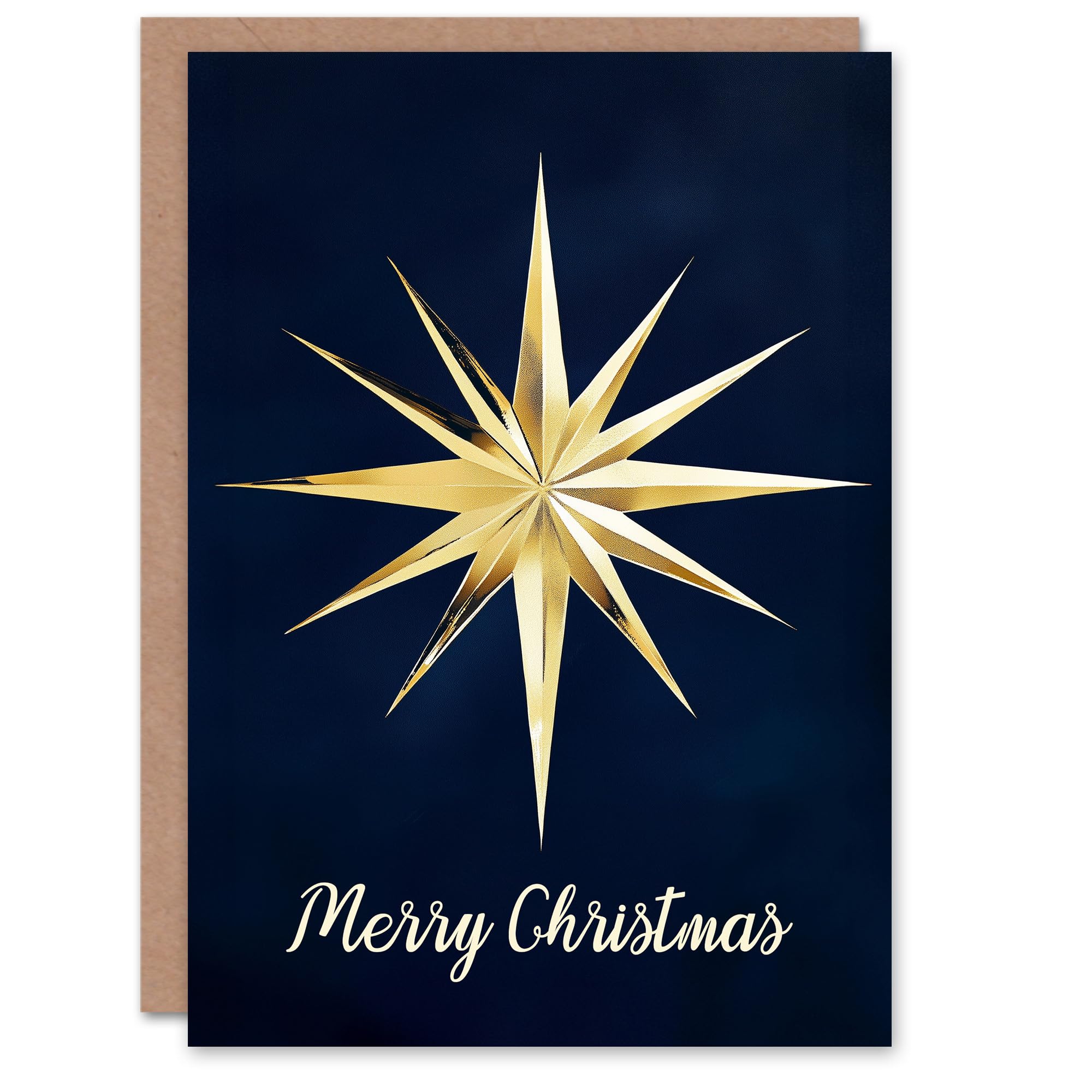 Artery8 - Greeting Card - Bethlehem Star - Gold - Dark Navy