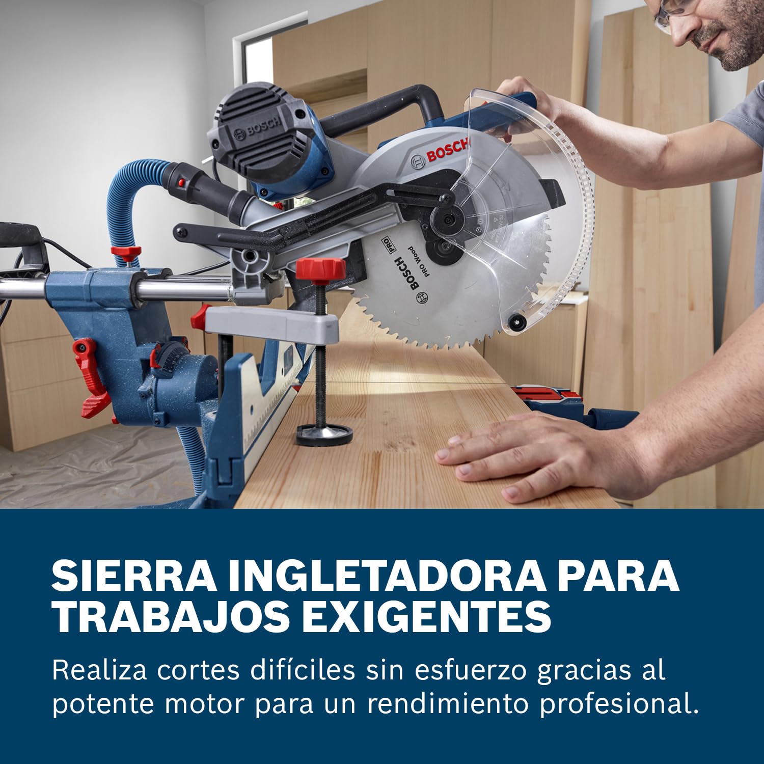 Bosch Professional sierra ingletadora con cable GCM 340-305 D (incl. regla, pinza de sujeción, saco para polvo, bloque de soporte, disco, llave)