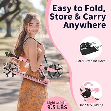 BELEEV Scooters for Kids Ages 6+, Light-Up Wheels & Stem & Deck