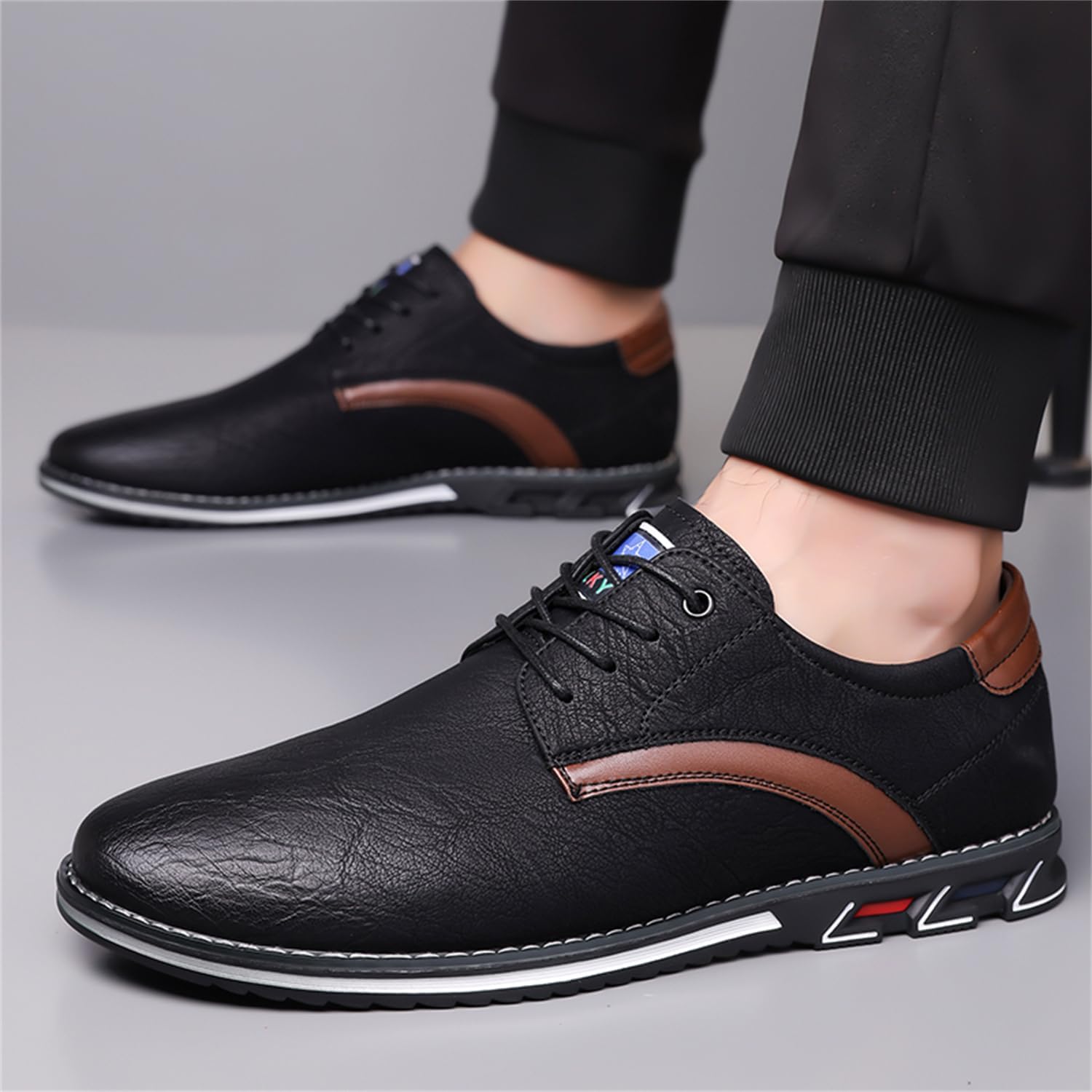 Men's Oxford Casual Dress Shoes Classic Tuxedo Lace-up Lightweight Formal Loafers - Image 2