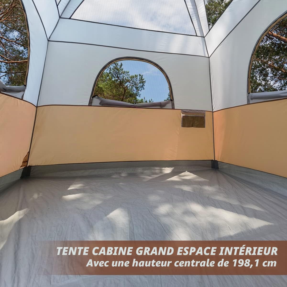 UNP Tentes pour 6 Personnes, imperméable, Coupe-Vent, Installation Facile, Tente de Camping familiale Double Couche - 3 x 2,7 x 2 m (H)