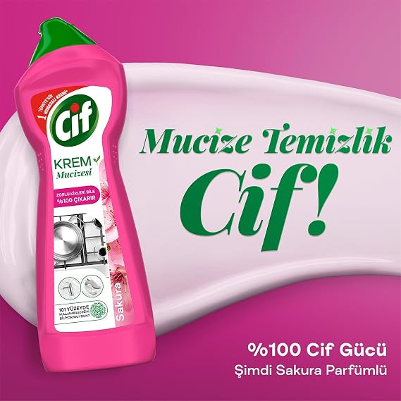 Cif Krem Mucizesi Sakura Parfümlü Yüzey Temizleyici 750 ml