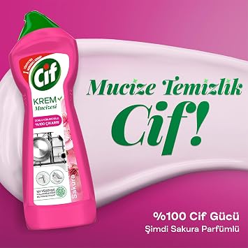 Cif Krem Mucizesi Sakura Parfümlü Yüzey Temizleyici 750 ml