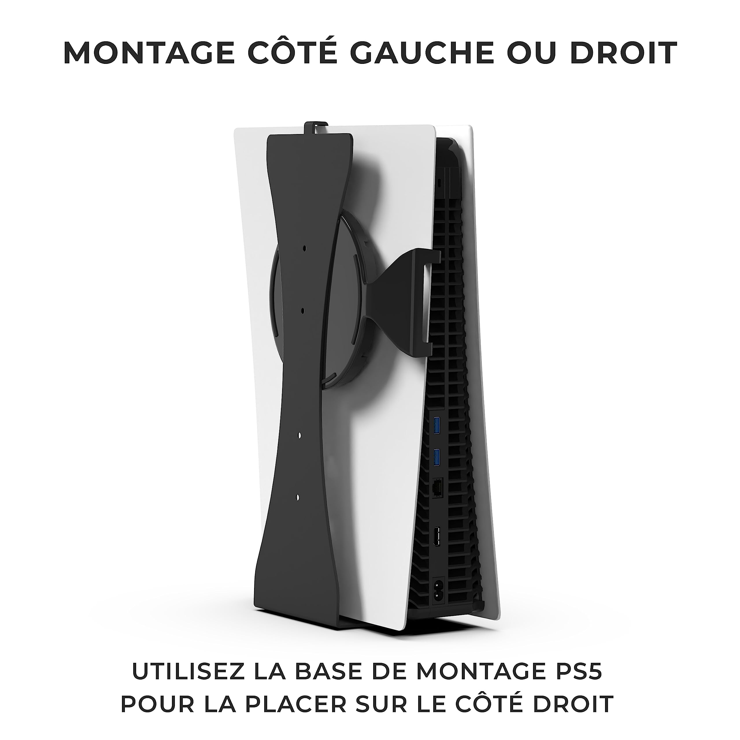 HumanCentric Support mural compatible avec Fat PS5 Original, support métallique pour Fat PS5, support pour versions numériques et disques, non compatible avec PS5 Slim