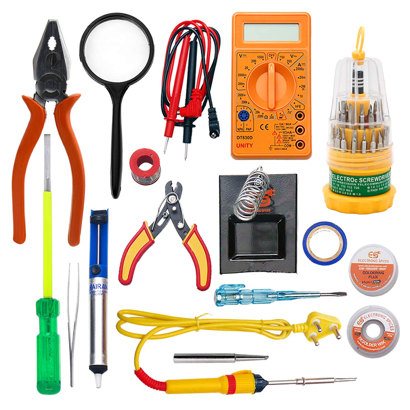 Electronic Spices 16 in 1 25watt Soldering Iron Starter Kit for DIY Craft and Electronic and Industrial Work (B08YRKM7SZ) Amazon Price History, Amazon Price Tracker