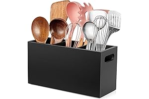 Large Utensil Holder with Removable Divider for Kitchen Counter