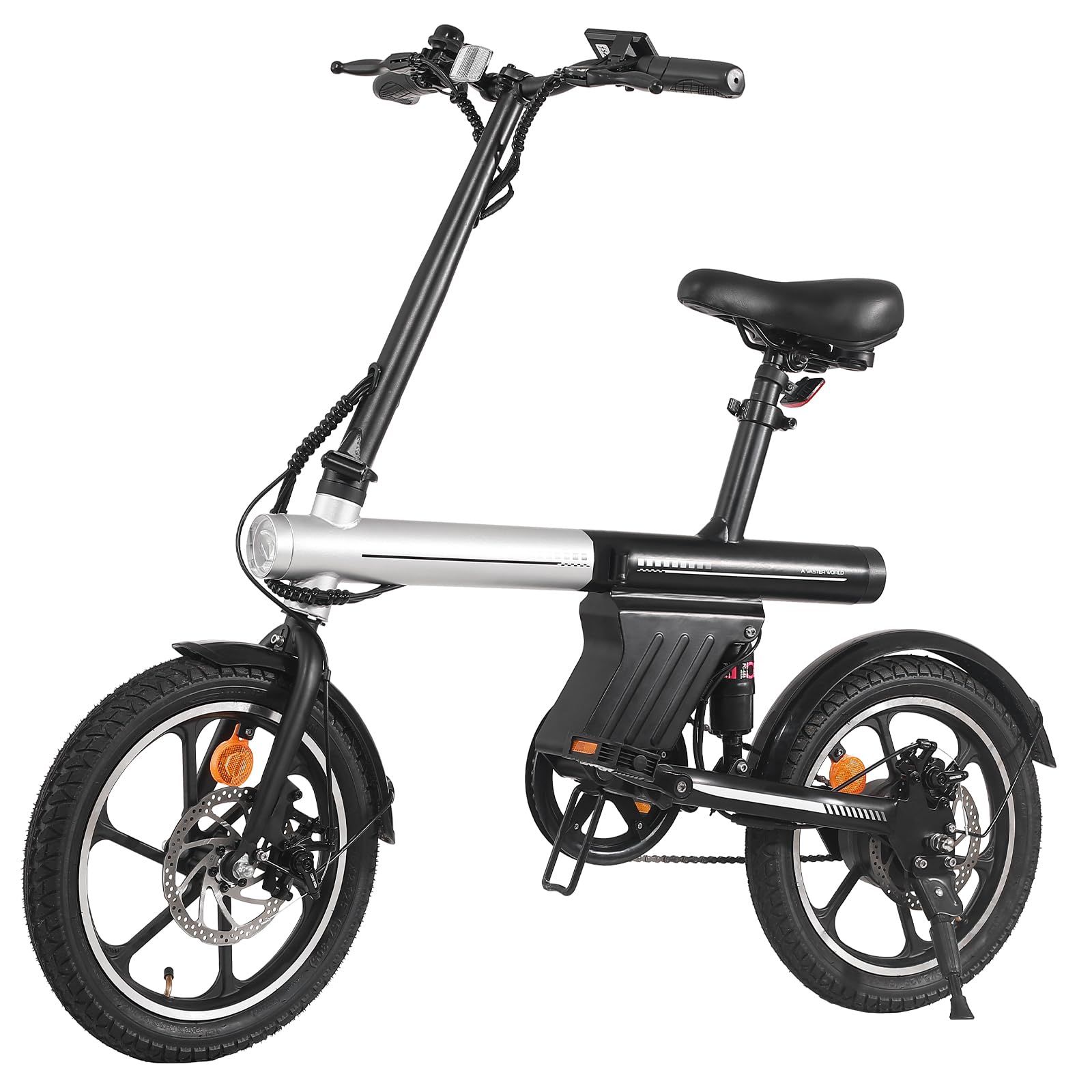 E-Bike 16" Pieghevole, Batteria Integrata, 25 km/h, LCD, Adulti