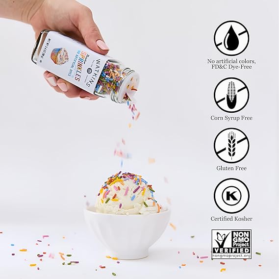 Watkins Rainbow Decorating Sprinkles, No Artificial Dyes, Perfect for Ice Cream and More, 24.7oz