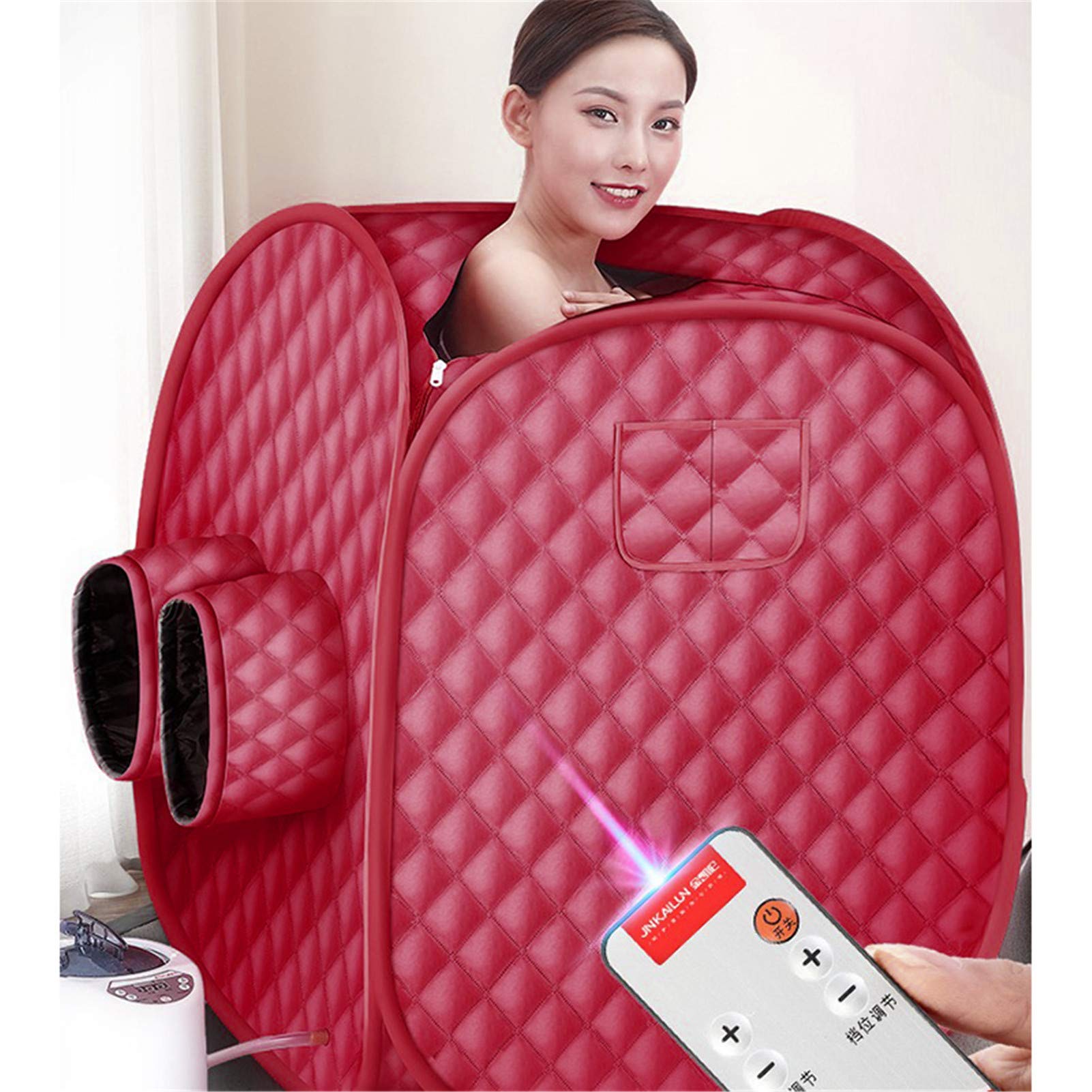 Sauna Box - Sauna plegable portátil de vapor para balneario personal desintoxicar perder peso 100 x 80 x 80 cm (doble persona, rojo)