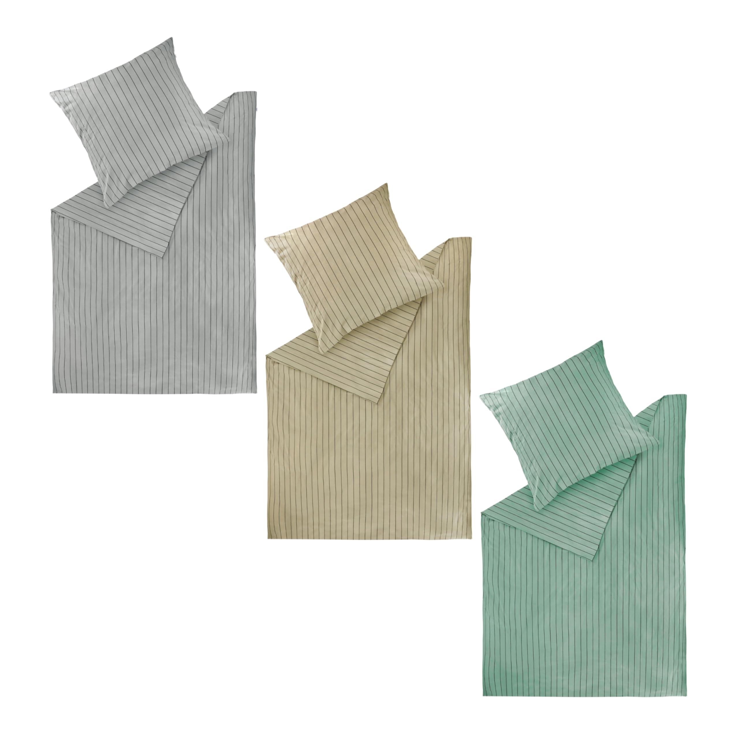 SCHÖNER WOHNEN Juego de ropa de cama de franela 155x220 algodón verde - Juego de ropa de cama de lujo de 2 piezas ecológico - juegos suaves y cálidos y esponjosos - 1 funda de edredón y 1 funda de
