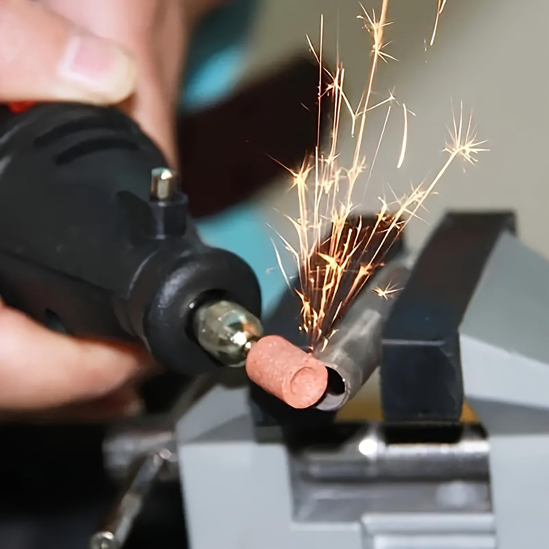 Set di 42 punte abrasive in corindone da 1/8 pollici, testa di lucidatura in pietra, per l'uso su pietre preziose, vetro, metallo e legno