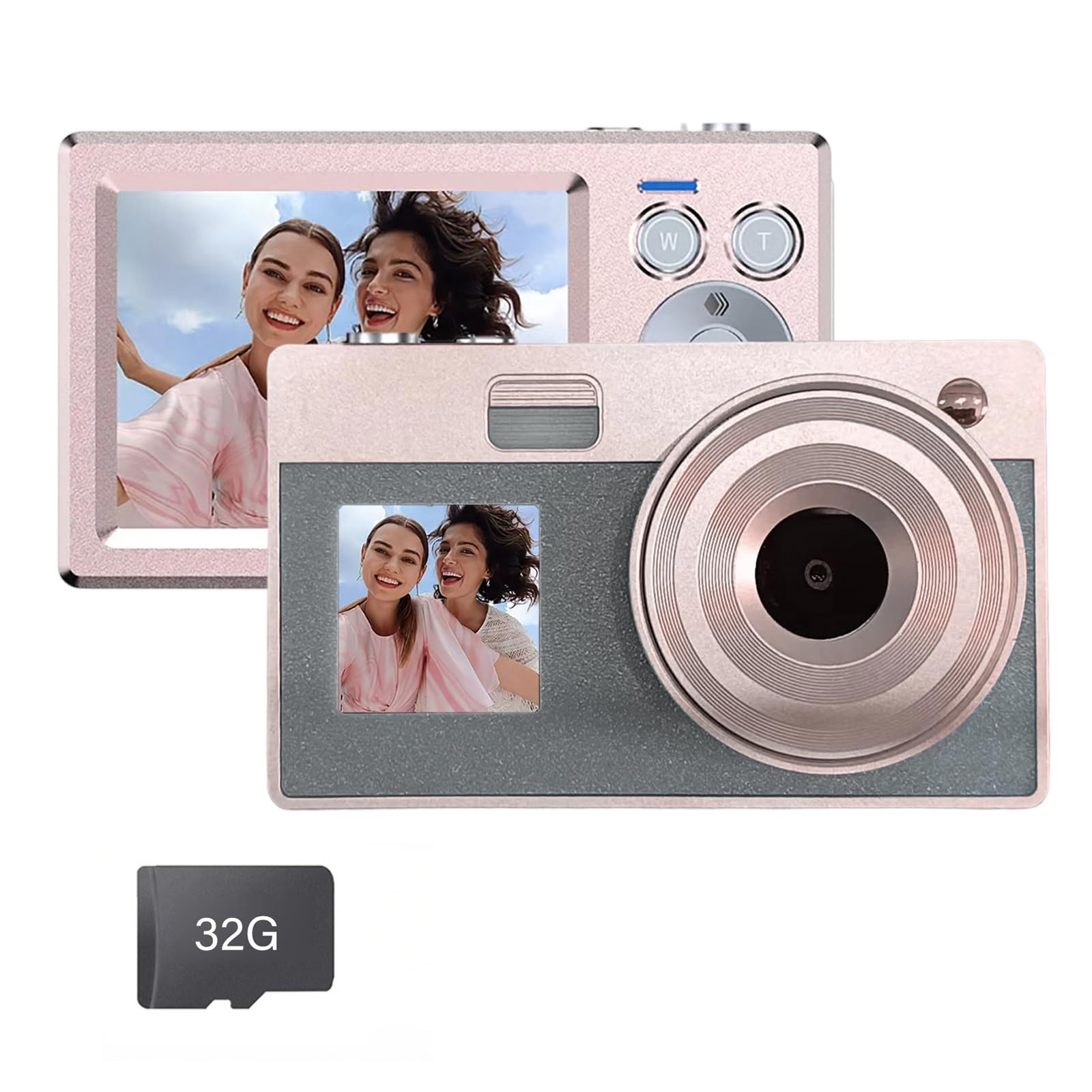 Studente Vintage 2.8 + 1.4 "Display Zoom Ottico 16x Batteria Lunga ABS Campus Fotografia Fotocamera Digitale A Doppio Schermo Per Studenti