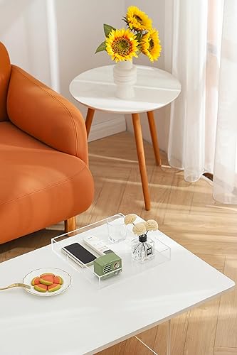 Miniatura 8 de BEYLANG Bandeja de acrílico transparente resistente con asas, 12 x 12 pulgadas, para servir café, aperitivo, desayuno, mayordomo, bandeja para