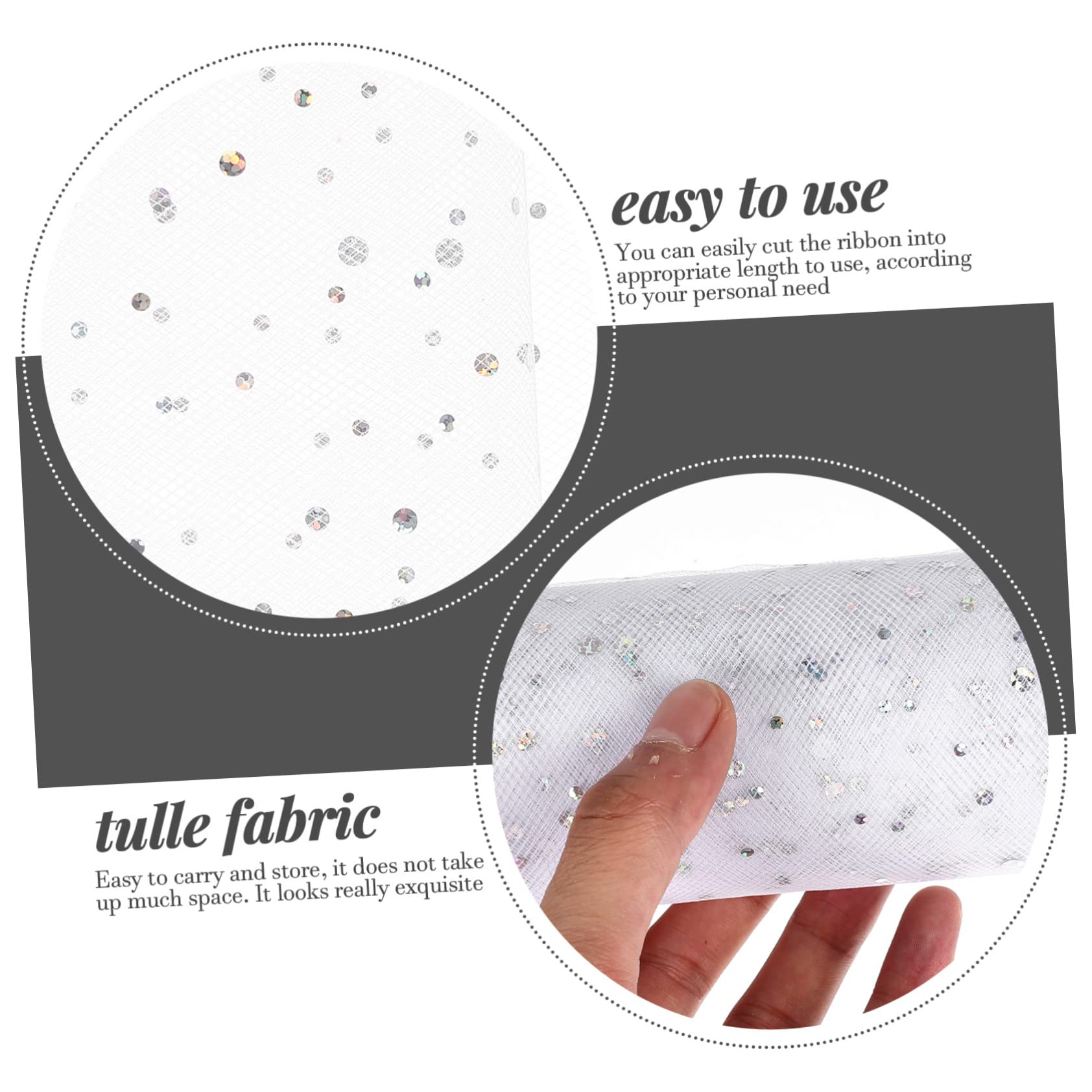 SEWACC 5rouleaux Roll De Tulle Pailleté Sequins Pour Jupe Tutu Yards De Tissu Décoratif Pour Mariage Anniversaire Et