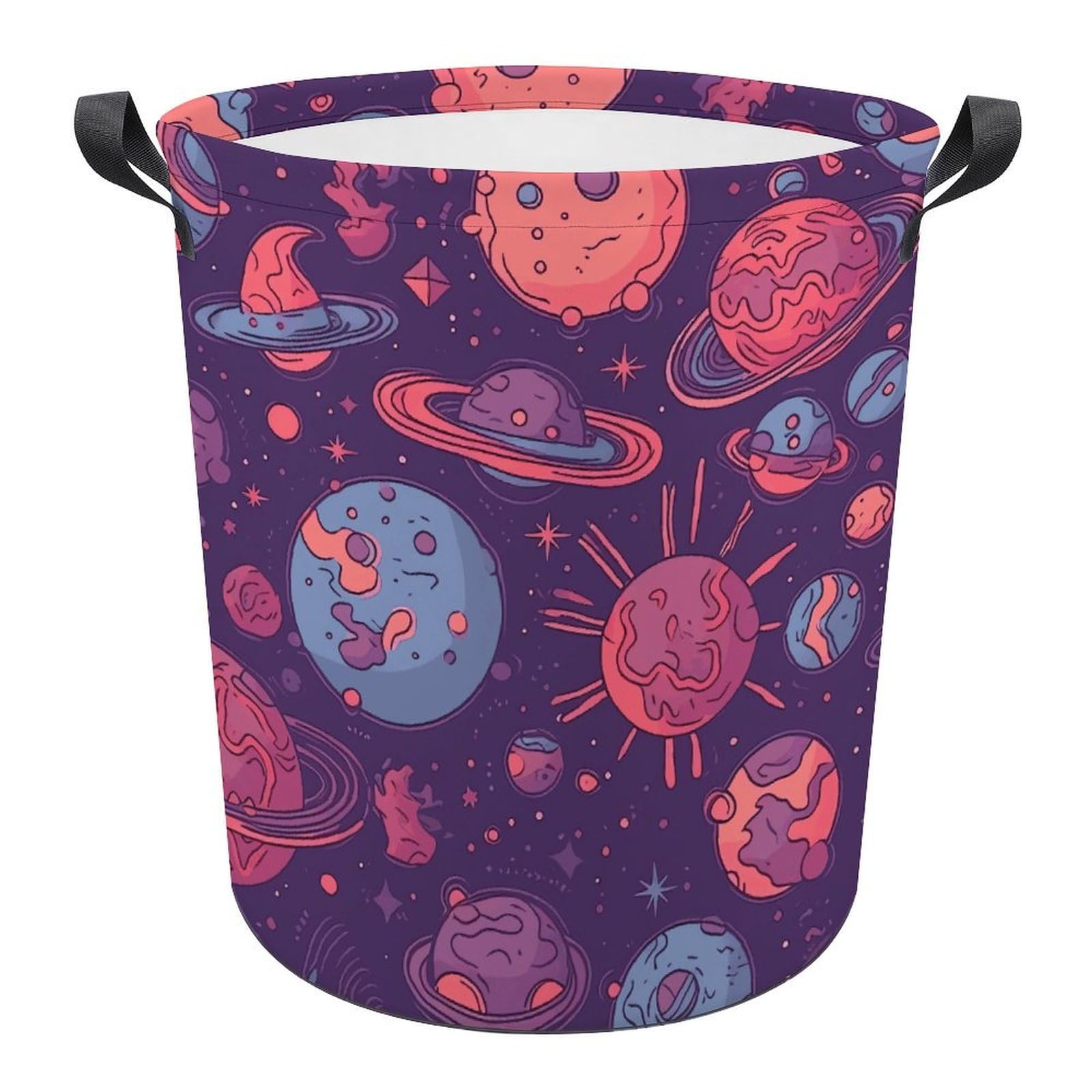 Panier à linge pliable avec planètes pour organiser la salle de bain