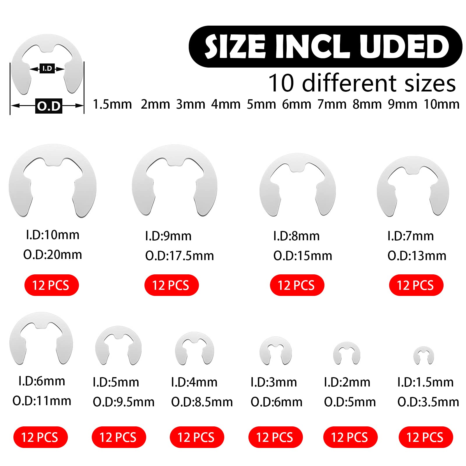 20 Stück 30mm Sicherungsringe Edelstahl - Robuste E-Clips Für Maschinen & Geräte
