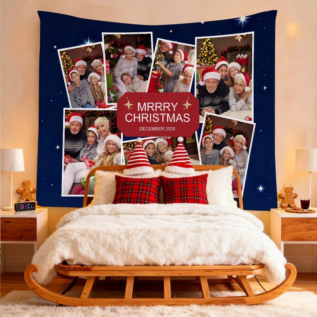 Manta personalizada con 7 fotos para los amantes de las mascotas, manta familiar personalizada para sala de estar o dormitorio, personalizada única para seres queridos