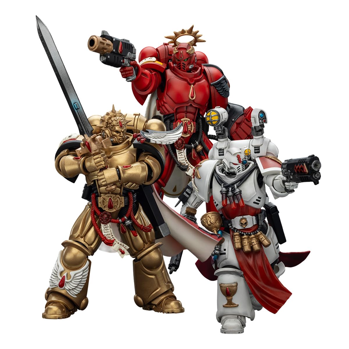 JOYTOY Warhammer 40k 1/18 Scale 5 inch Collectible Action Figure Blood Angels Captain Set-of-3