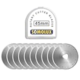 Rotary Cutter Blades 45mm 10 Pack Refill Fits OLFA,DAFA,Truecut Replacement, Quilting Scrapbooking Sewing Arts Crafts,Sharp and Durable