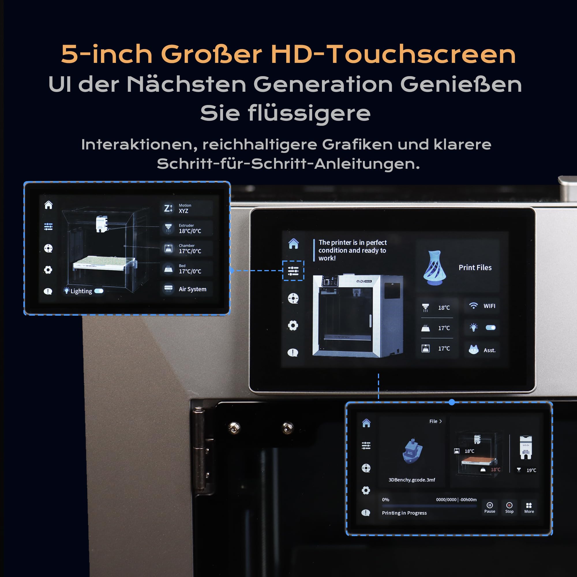 QIDI MAX4 Combo 3D-Drucker Mehrfarbig mit QIDI Box, 2026 Upgrade FDM 3D Printer, Extrem Großes Bauvolumen 390x390x340mm, 800 mm/s Höchstgeschwindigkeit, 65°C Beheizte Kammer, AI-Kamera, Auto-Leveling