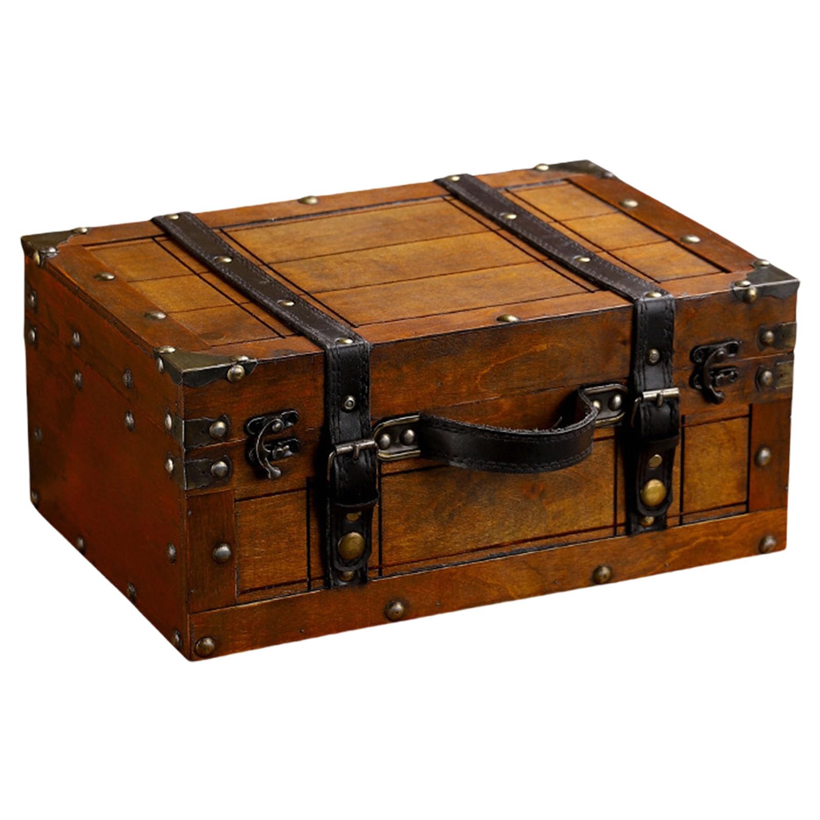 Boîte de rangement en bois robuste pour bijoux et objets de valeur