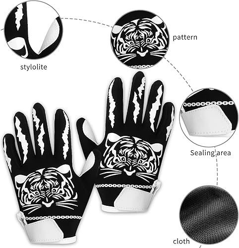 Miniatura 4 de Guantes de fútbol juvenil, guantes receptores de silicona para niños y jóvenes, guantes de fútbol para mejorar el control del balón, mejora la