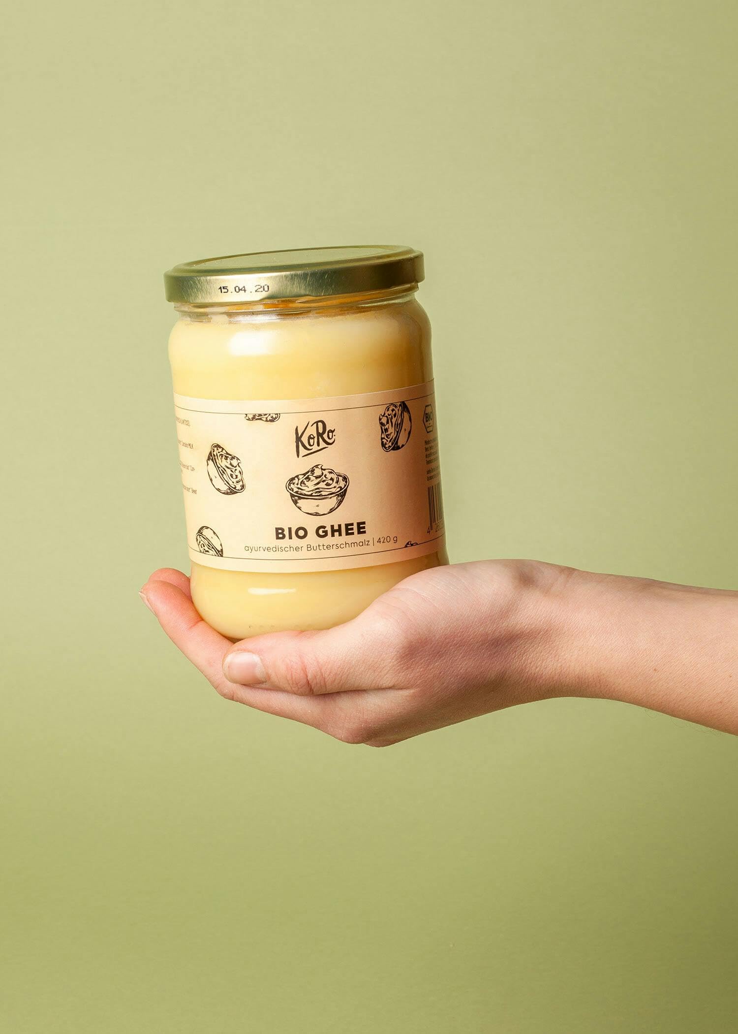 KoRo - Ghee bio 420 g - burro chiarificato, burro sciolto, senza lattosio, tipico della cucina ayurvedica