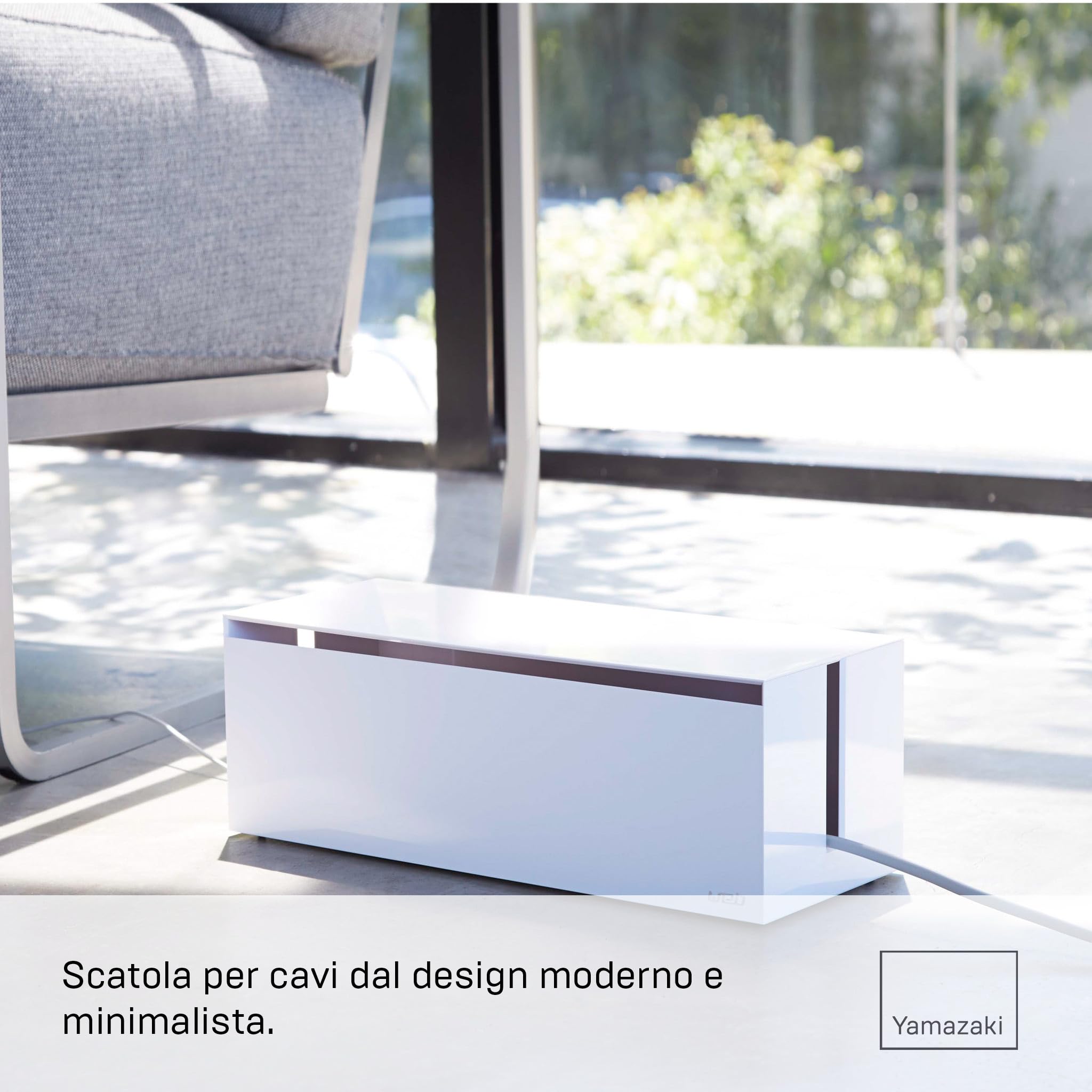 YAMAZAKI Home Web Cable Box - Scatola organizzatrice per cavi bianco