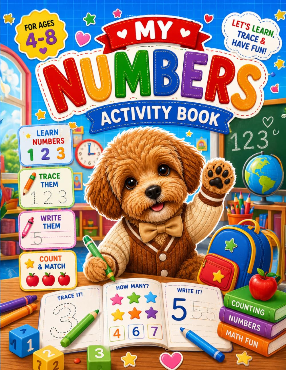 My Numbers Activity Book for Kids Ages 4–8: Learn Counting, Number Tracing, Writing & Early Math Fun with Cute Puppy Activities: A Fun Number Learning ... and Early Learners (My First Learn & Trace)